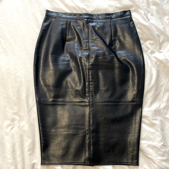 Missguided Dresses & Skirts - Black faux leather pencil skirt size 8